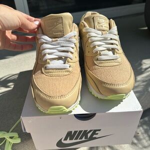 Nike Tan and Green Sneakers Retro Modern Design